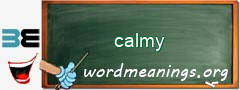 WordMeaning blackboard for calmy